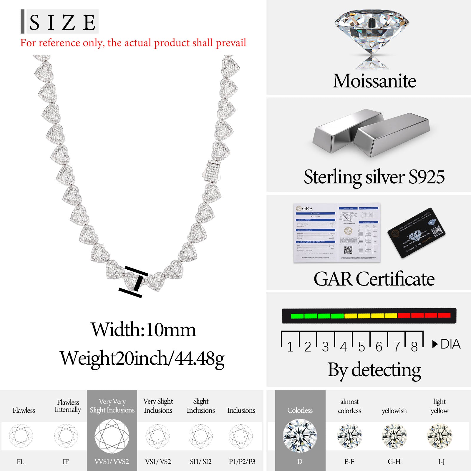 moissanite tennis chain