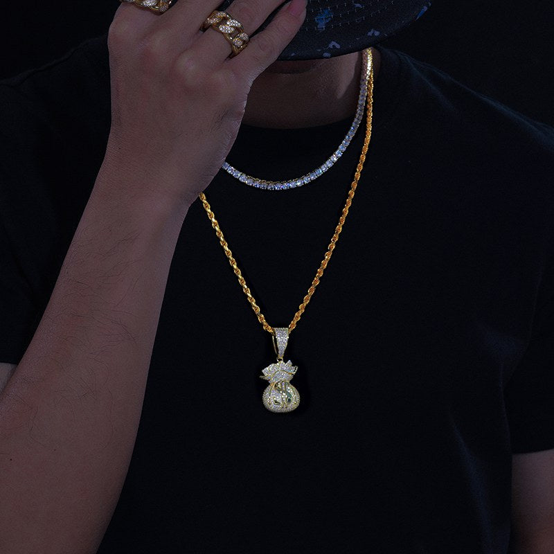 money bag pendant gold