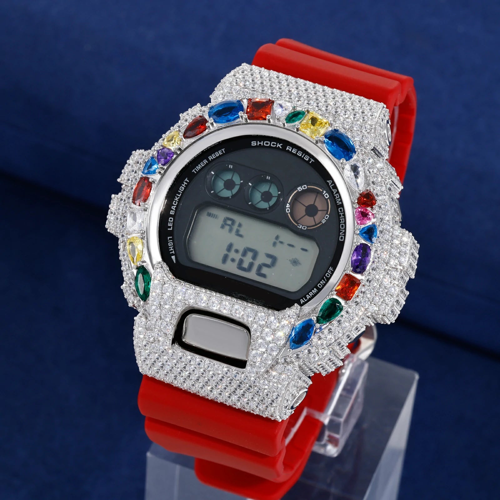 S925 Moissanite Multi Color Gemstone Watch Case for DW6900