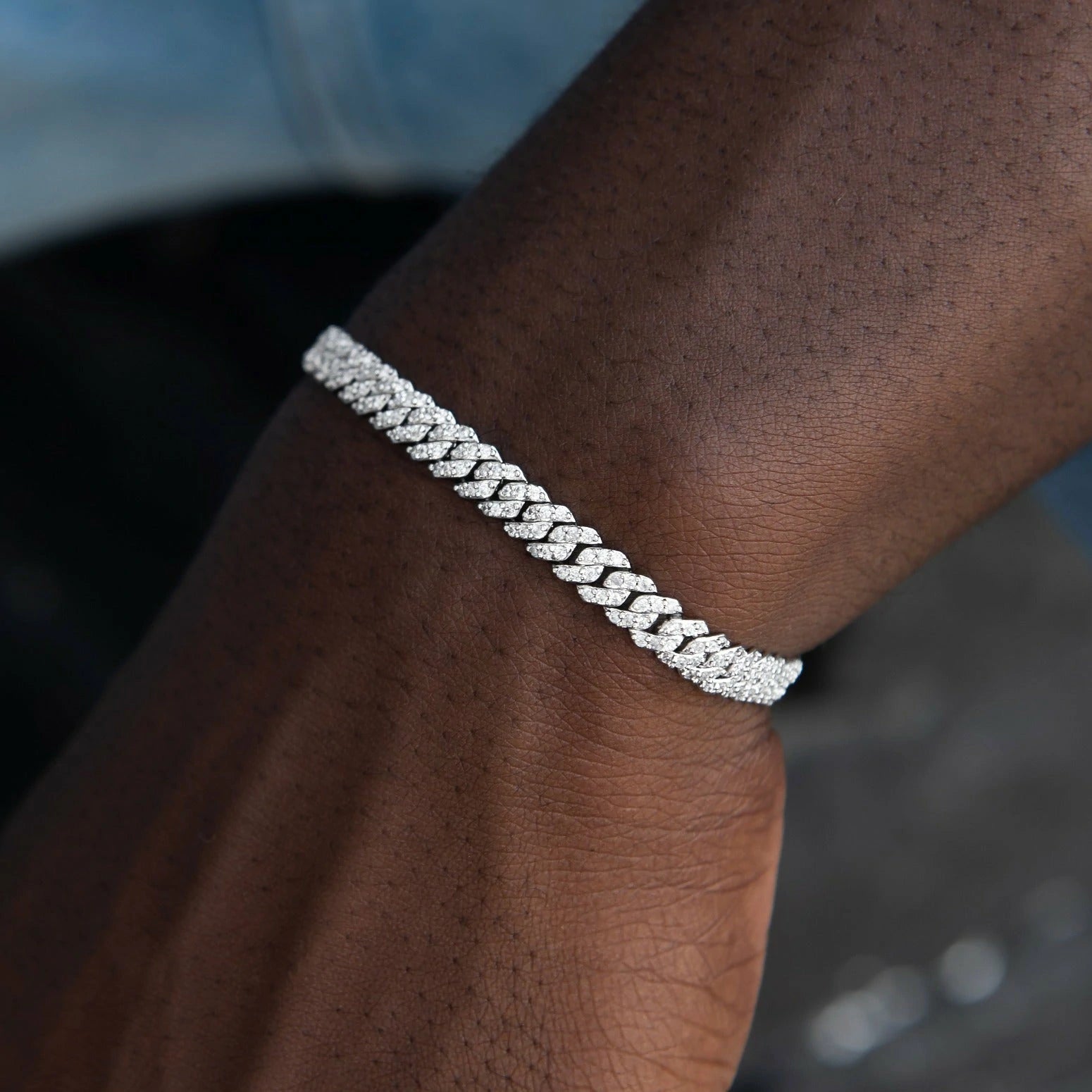6mm S925 Moissanite Cuban Link Bracelet