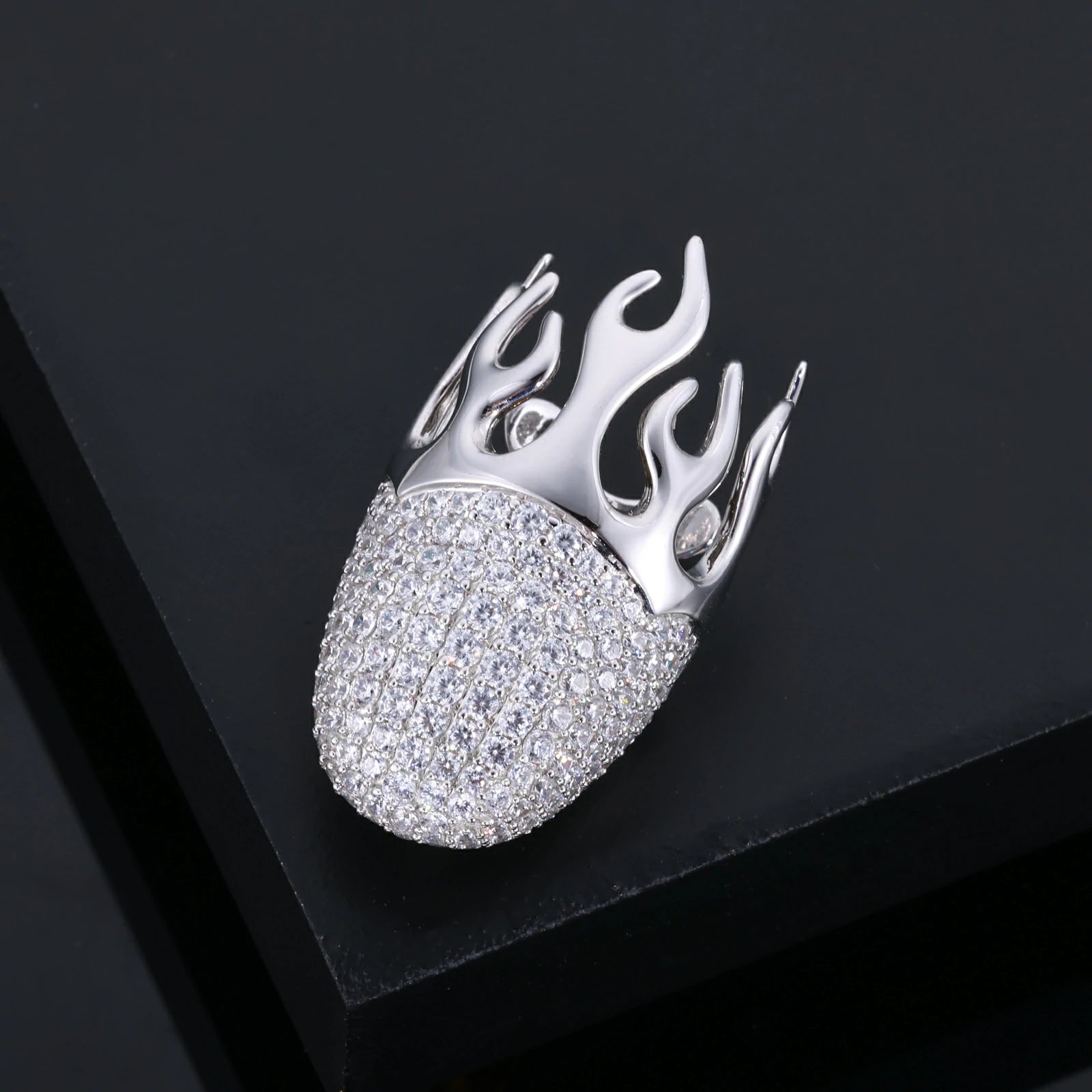 S925 Moissanite Flame Finger Cover Ring