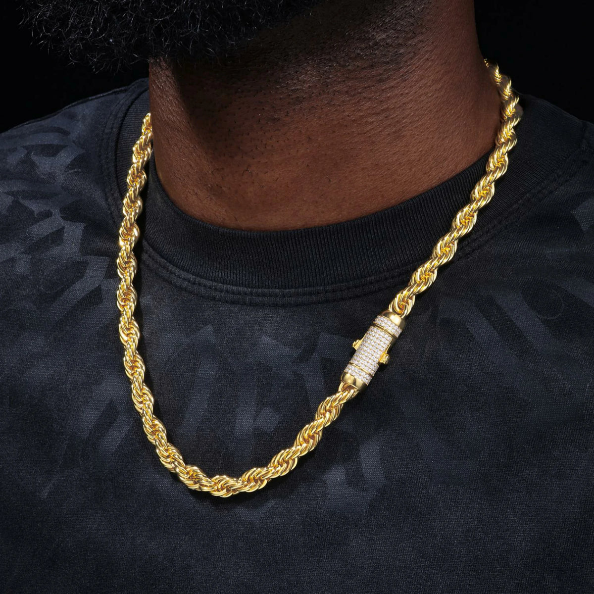 6mm 8mm 316L Moissanite Rope Chain