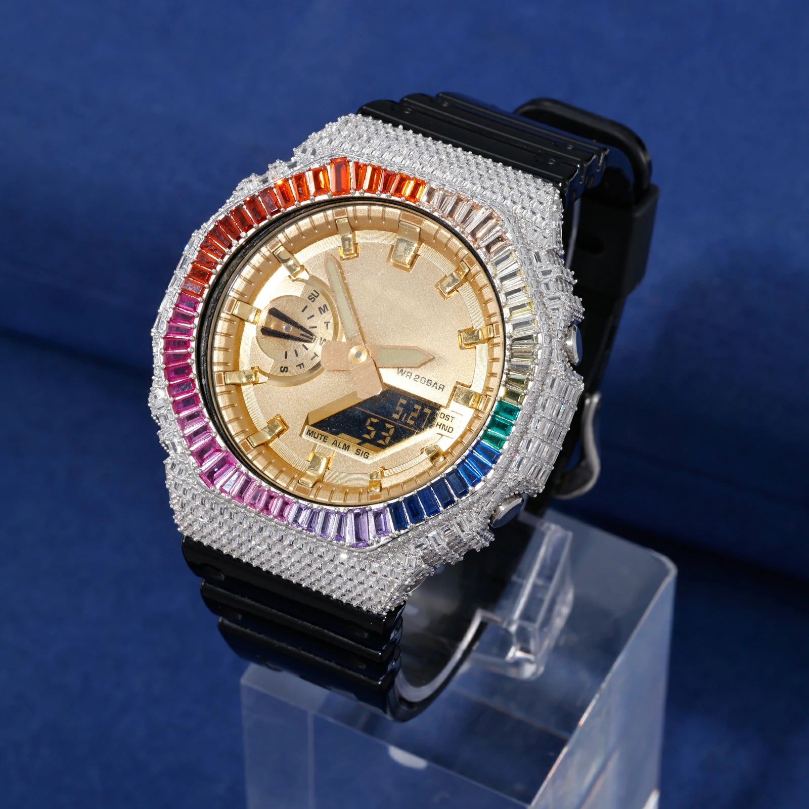 S925 Bagutte Moissanite Colorful Watch Case for GA2100