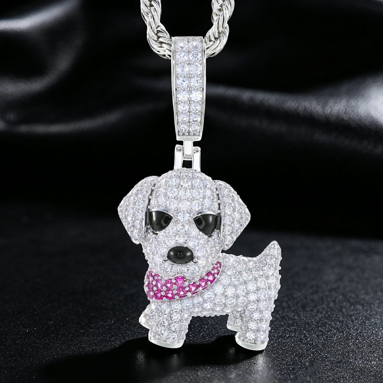 S925 Moissanite Puppy Dog Pendant