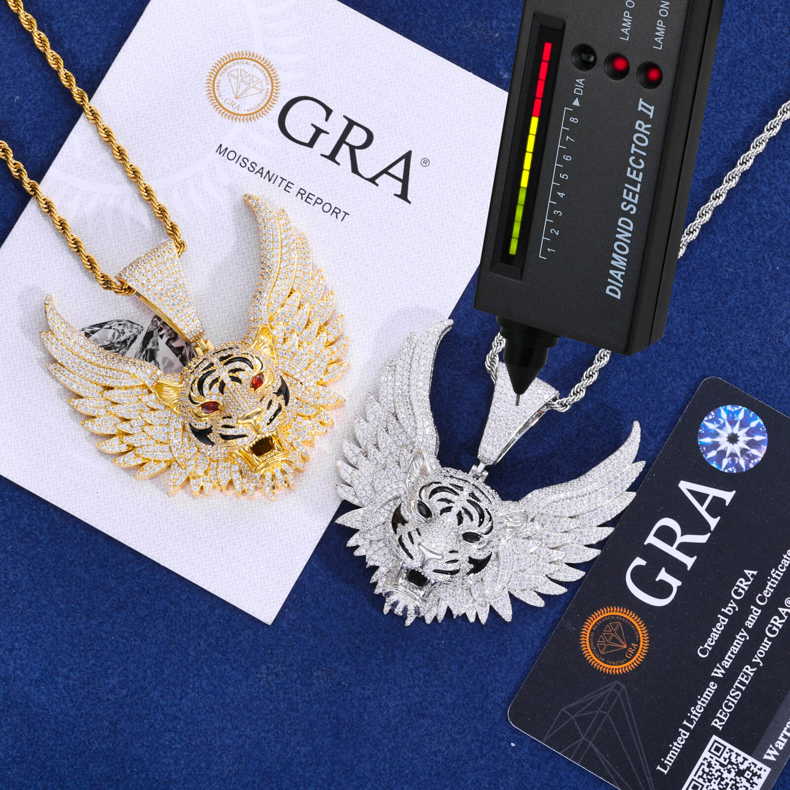 Celestial Tiger – Sterling Silver & Moissanite Pendant S925