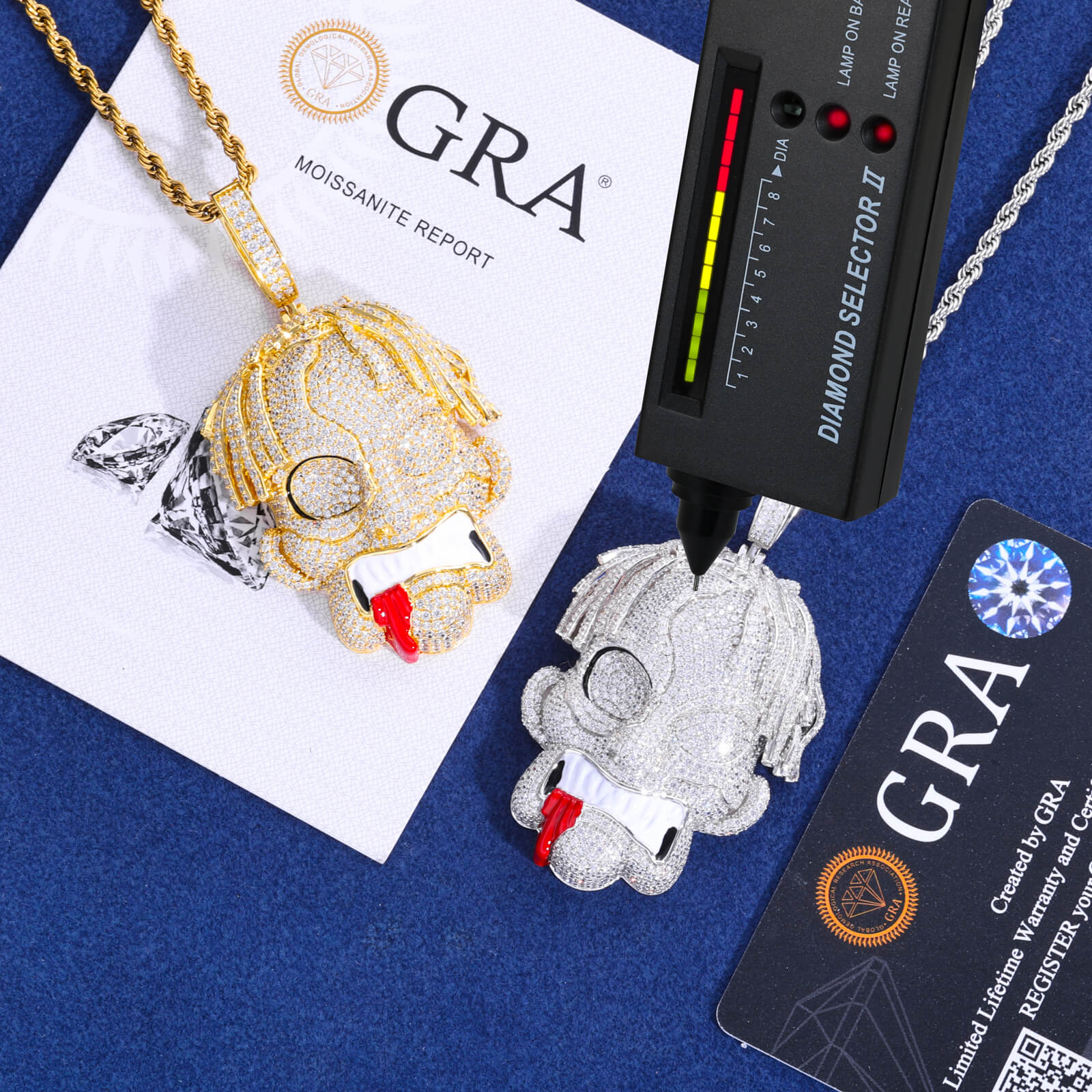 S925 Moissanite Hip Hop Iced Out Bling Cartoon Pendant