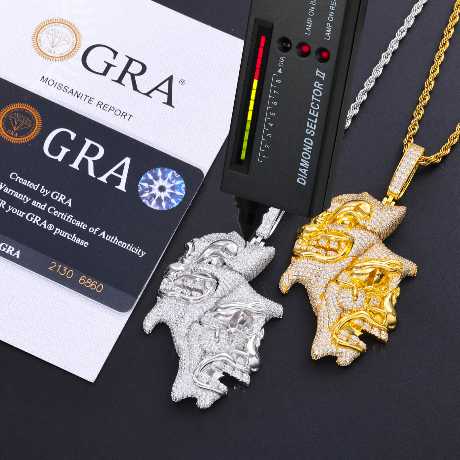 S925 Moissanite Hip Hop Iced Out Bling Cartoon Pendant