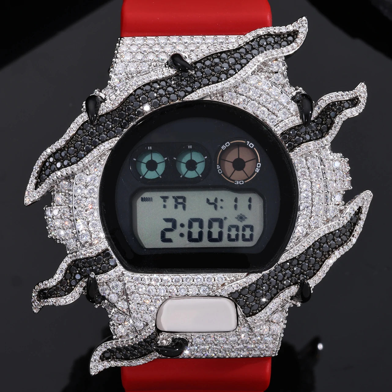 925 Sterling Silver Moissanite Flame Watch Case for DW6900