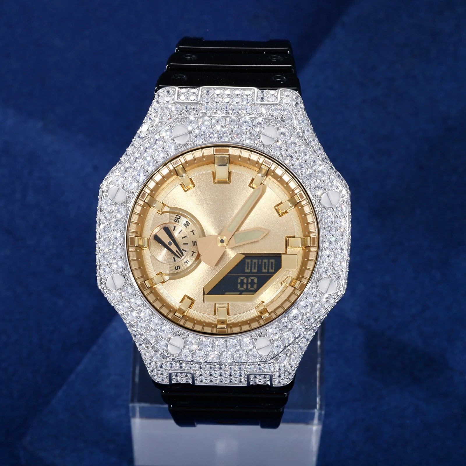 S925 Moissanite Bust Down Watch Bezel Case - GA2100
