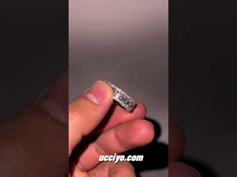 S925 3 Rows Moissanite Wedding Band Ring