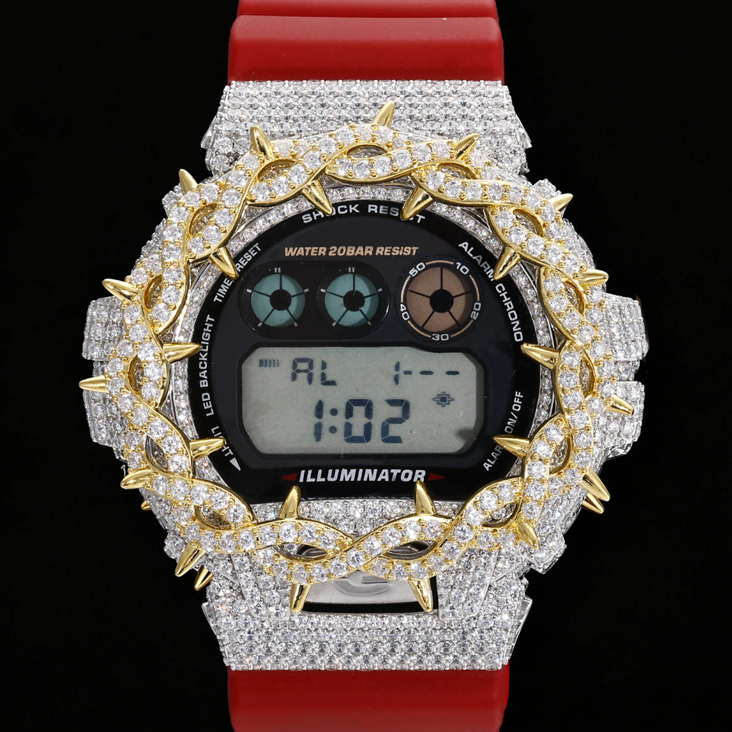 S925 Moissanite Twist Thorn Watch Case for DW6900