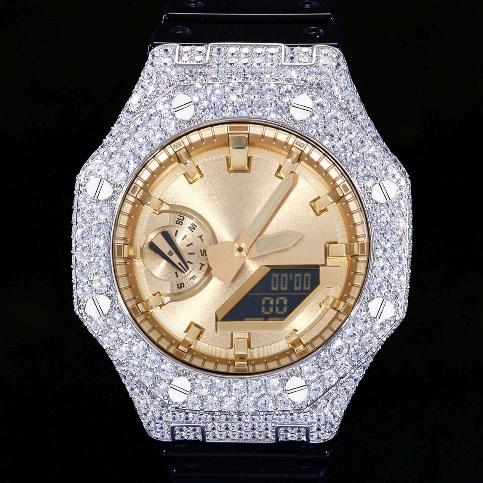 S925 Moissanite Bust Down Watch Bezel Case - GA2100 SERIES