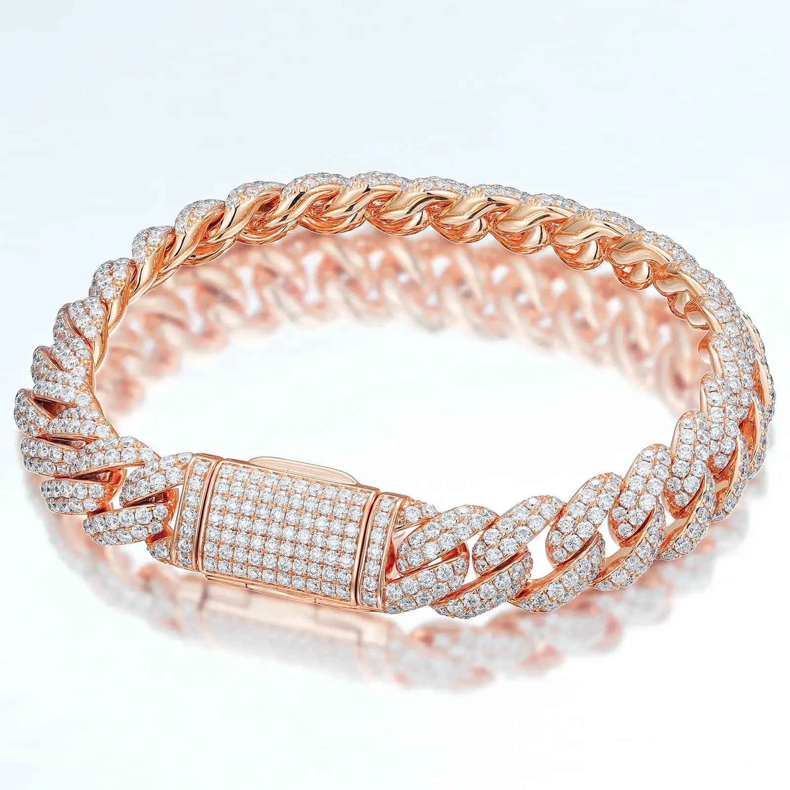 rose gold cuban link bracelet
