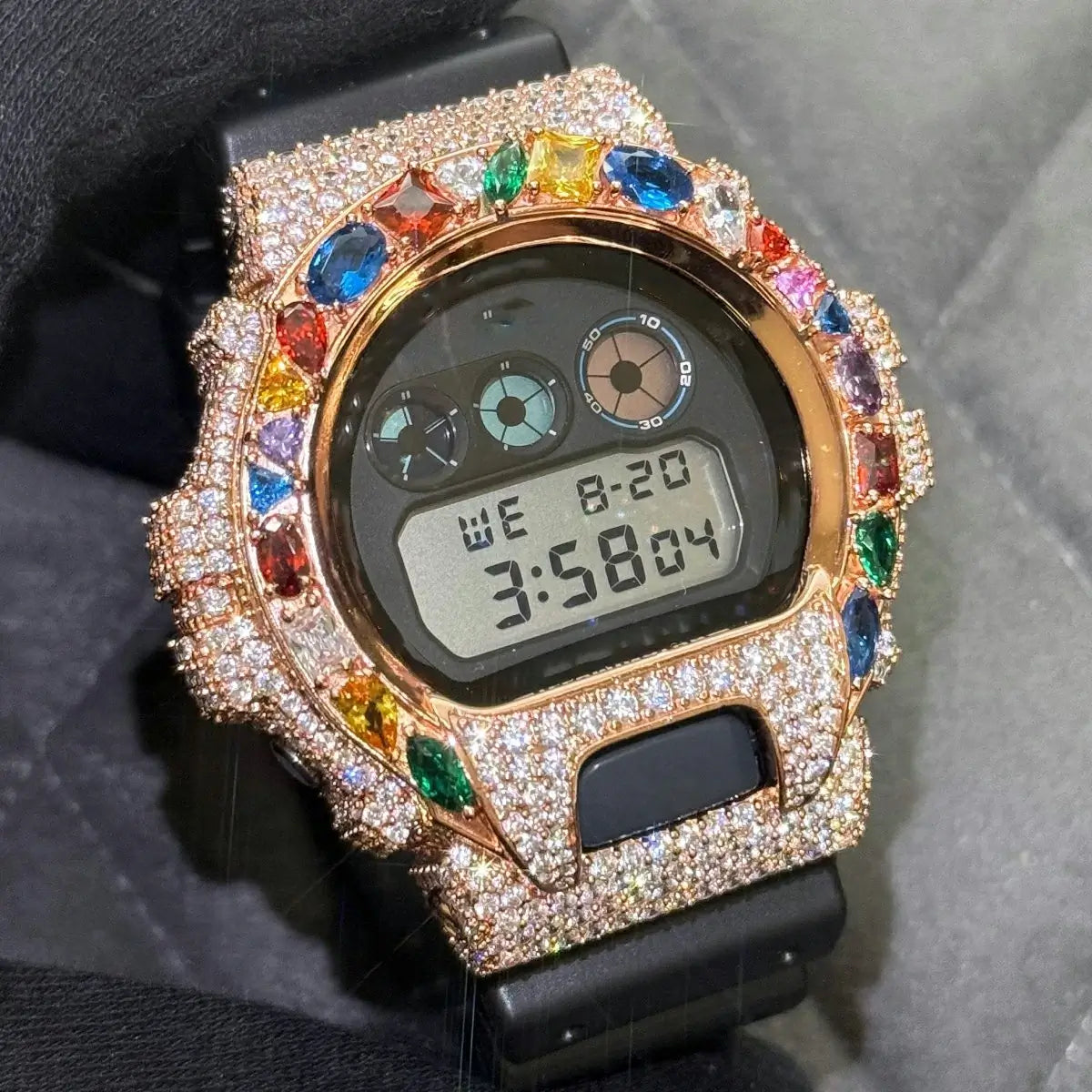 S925 Moissanite Multi Color Gemstone Watch Case for DW6900