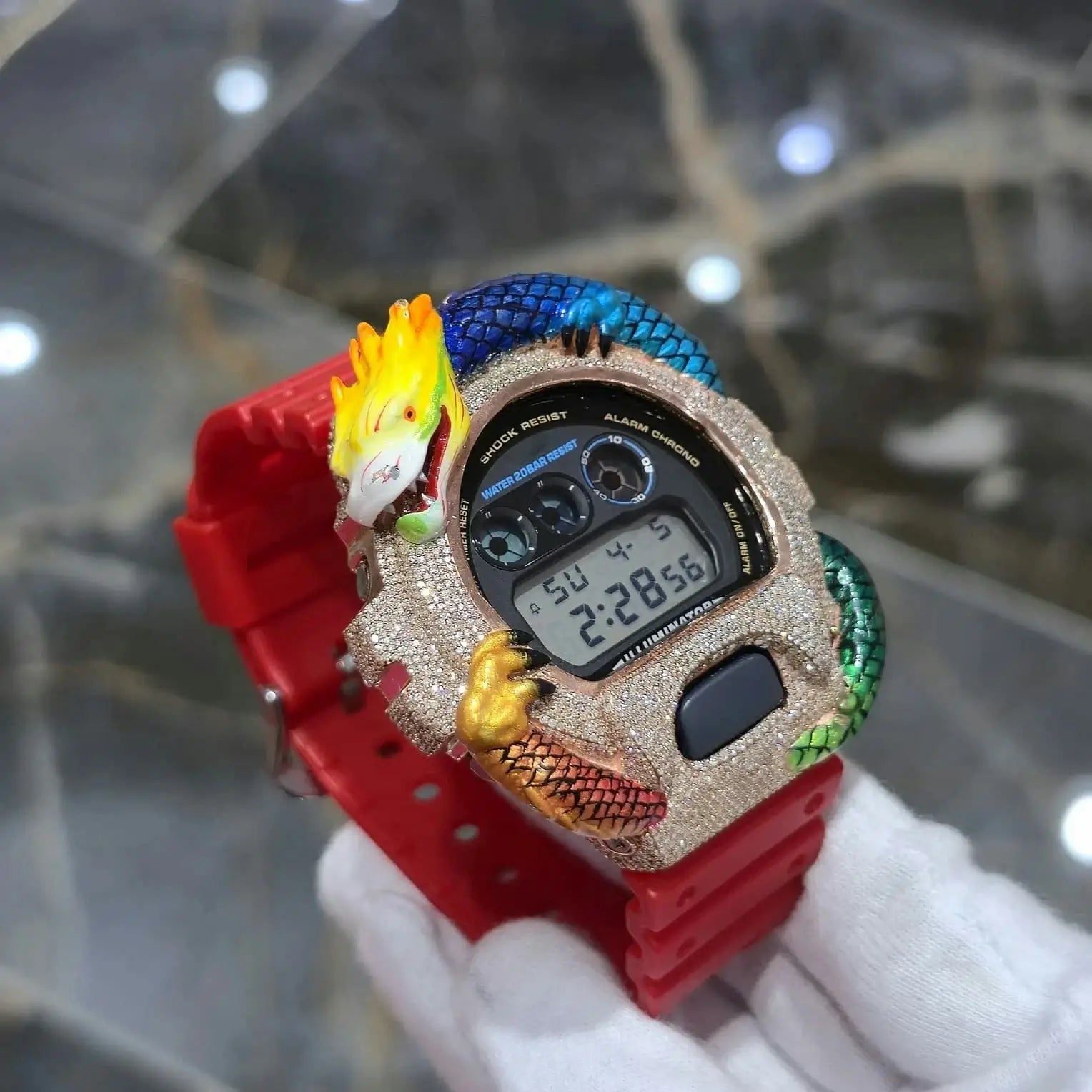 S925 Moissanite Dragon Watch Case for DW6900