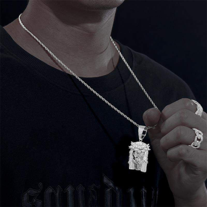 silver jesus pendant