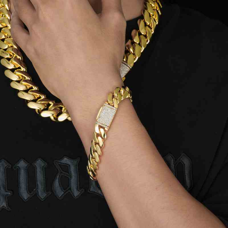 solid gold cuban link bracelet