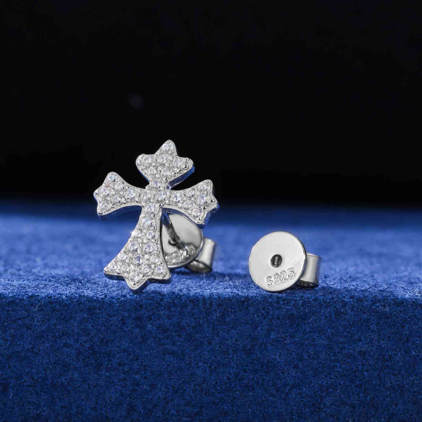 sterling silver cross earrings