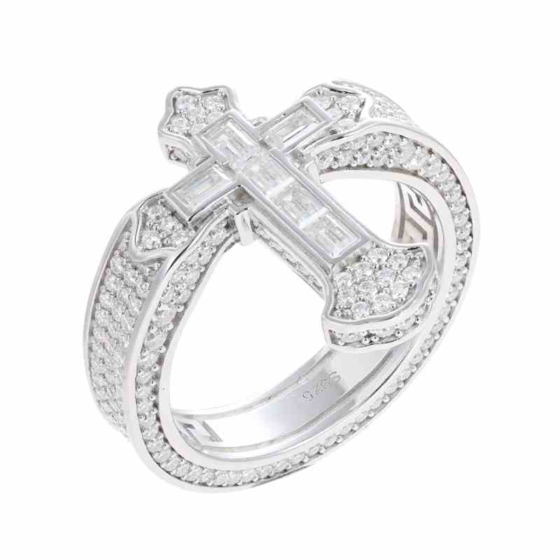 sterling silver cross ring