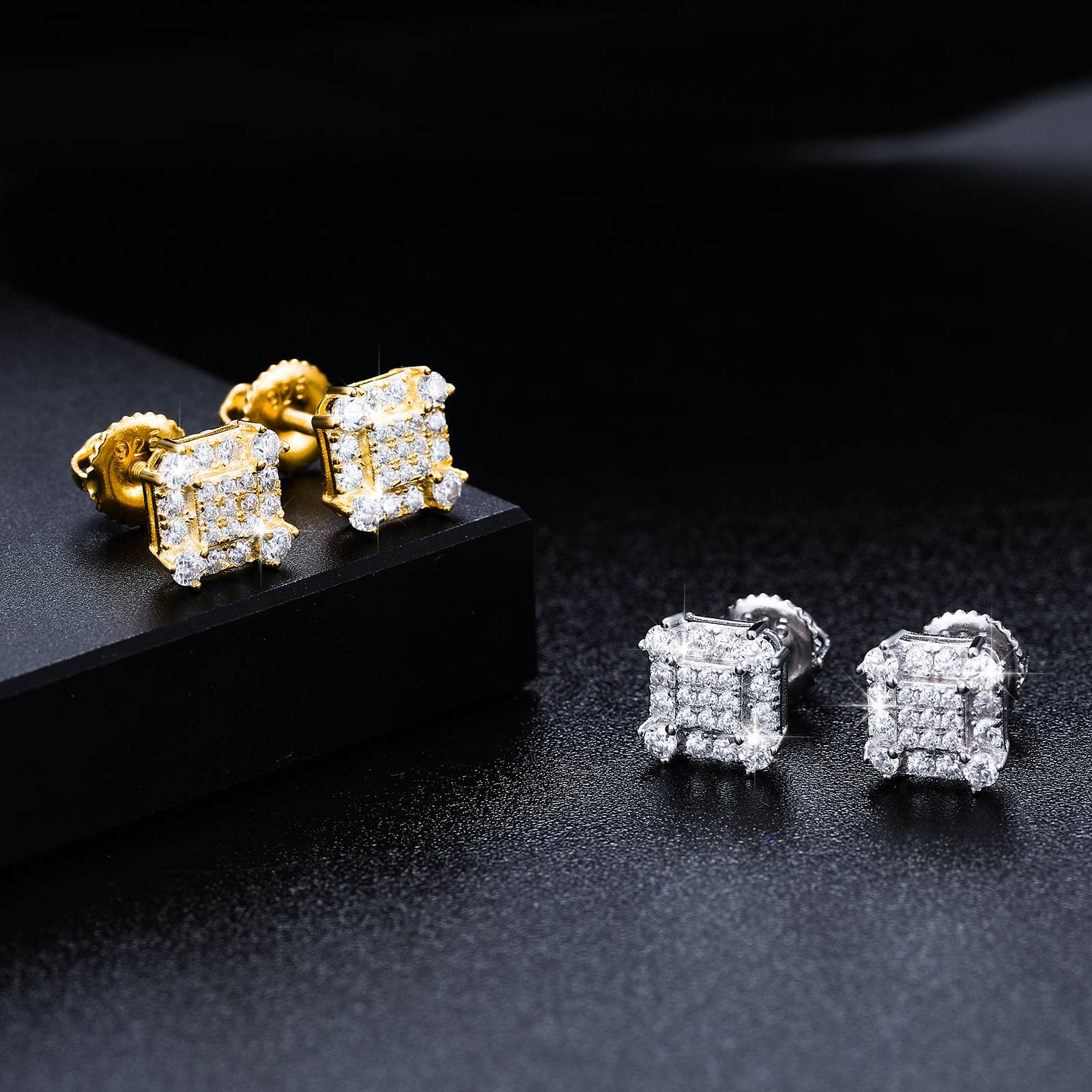 stud moissanite earrings