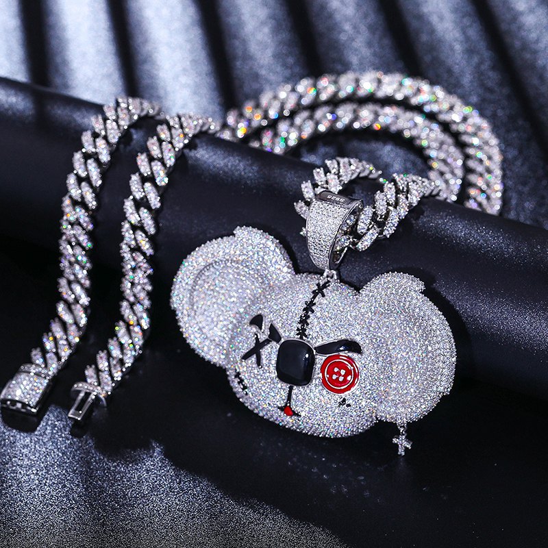 teddy bear pendant necklace