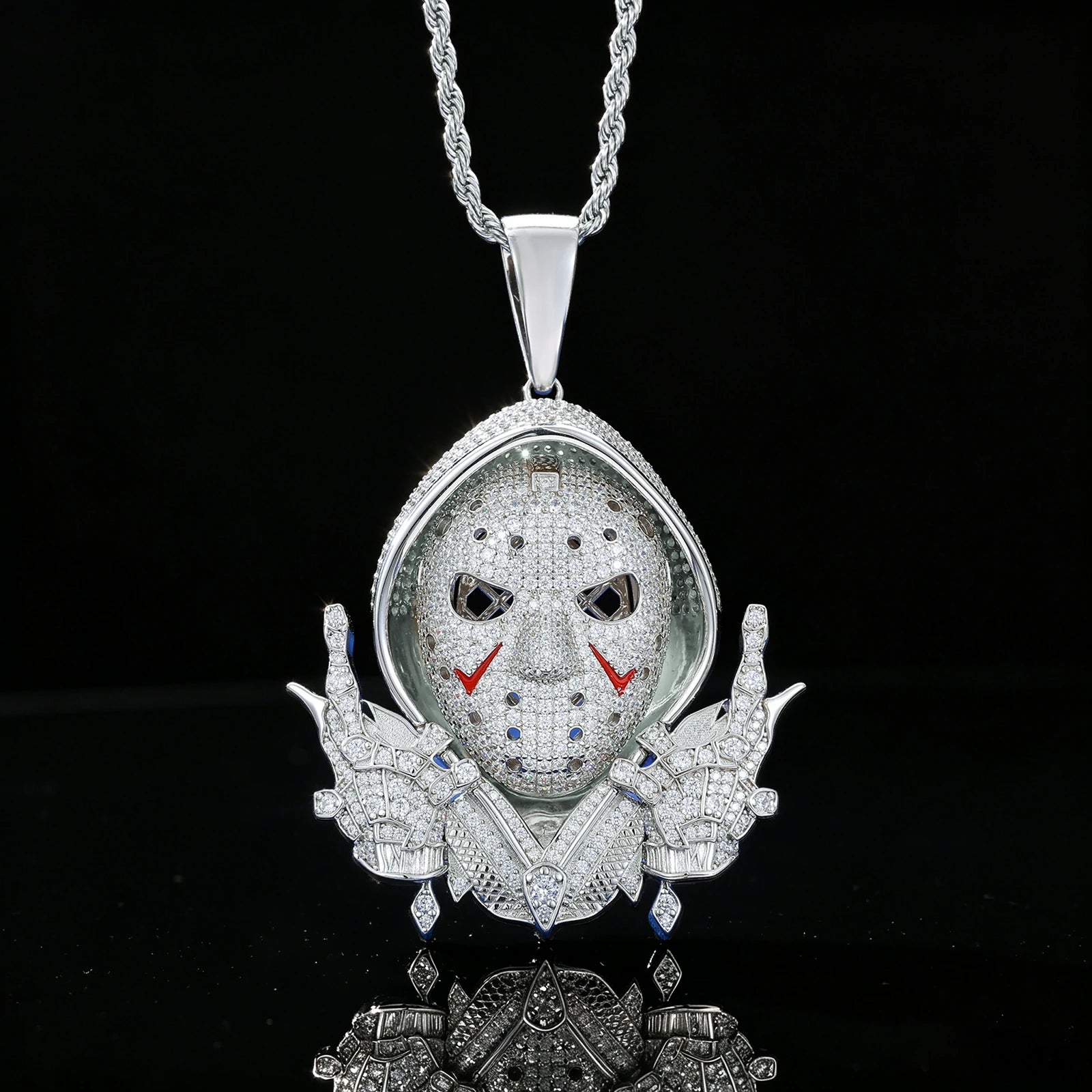 S925 Moissanite Cool Masked Rapper Pendant