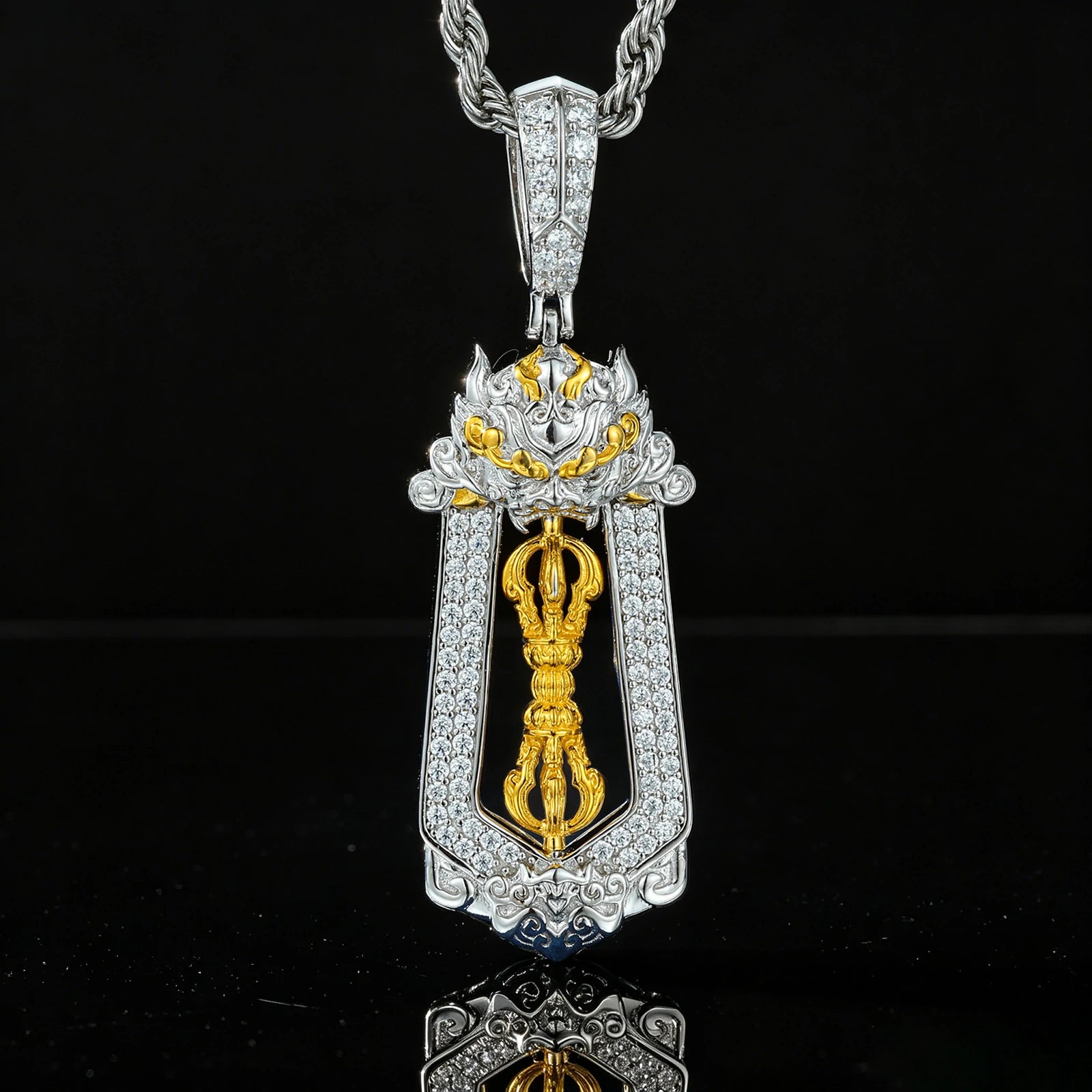 S925 Moissanite Brave Troops Vajra Pendant