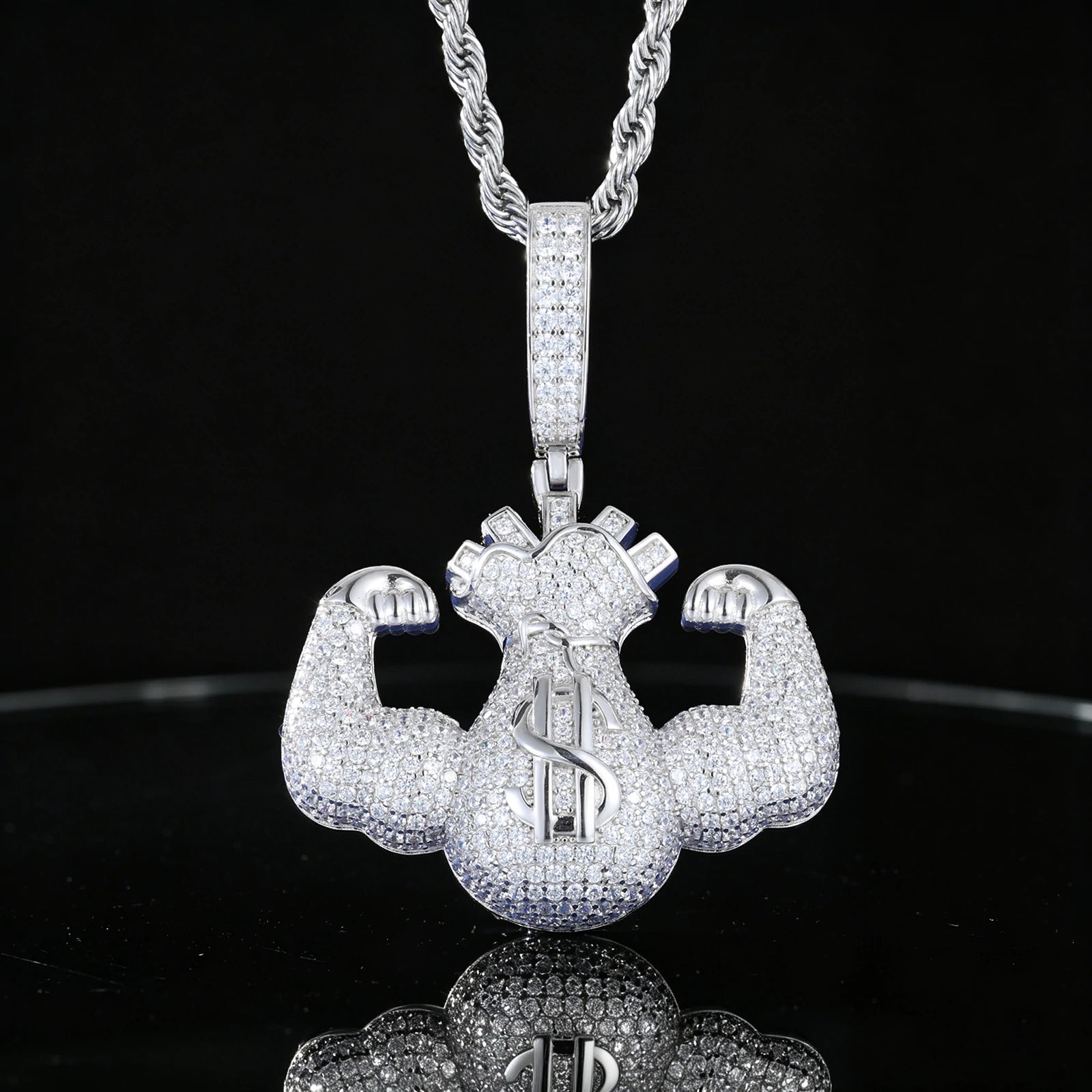 S925 Moissanite Hercules Money Bag Pendant