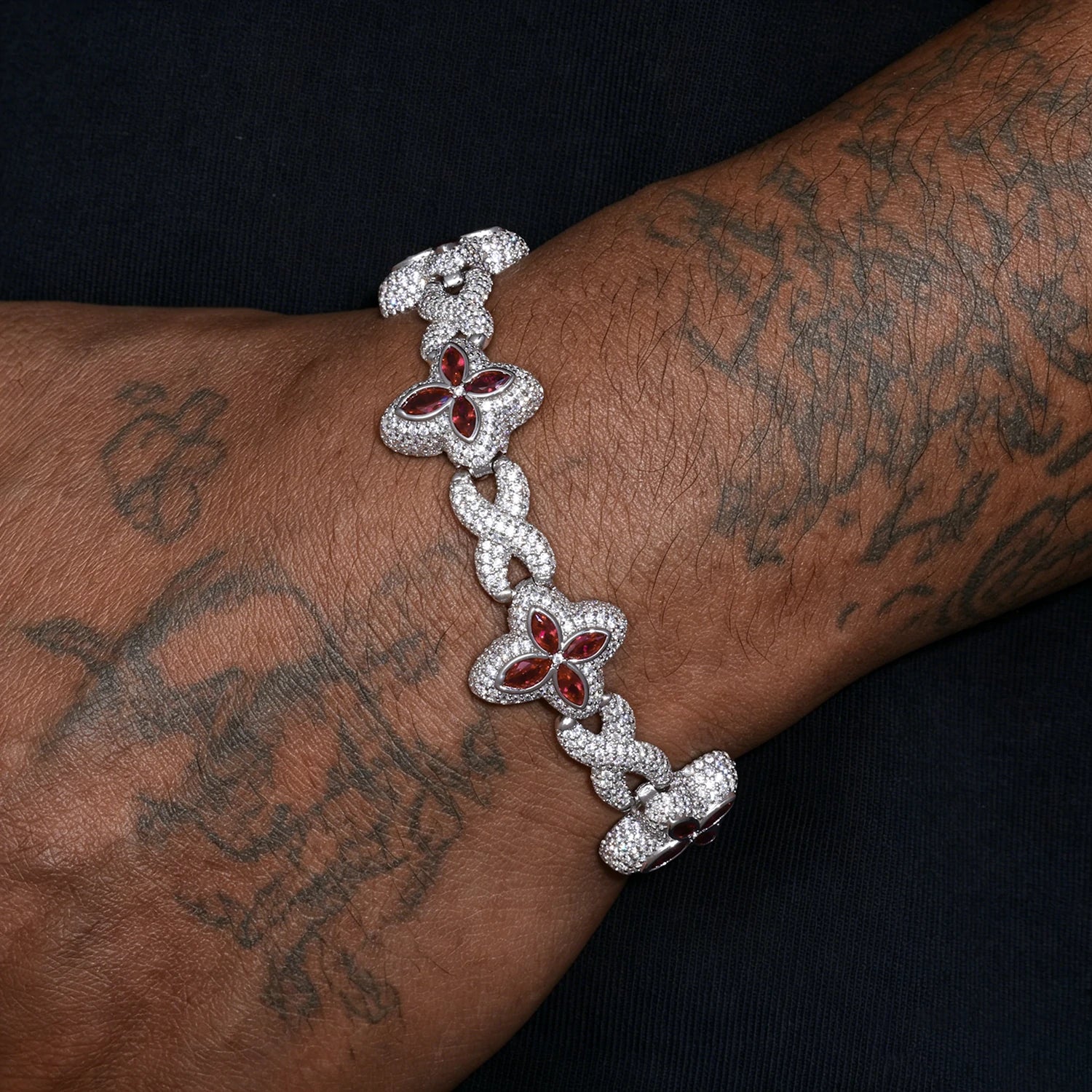 16mm S925 Moissanite Infinity Lucky Clover Link Bracelet