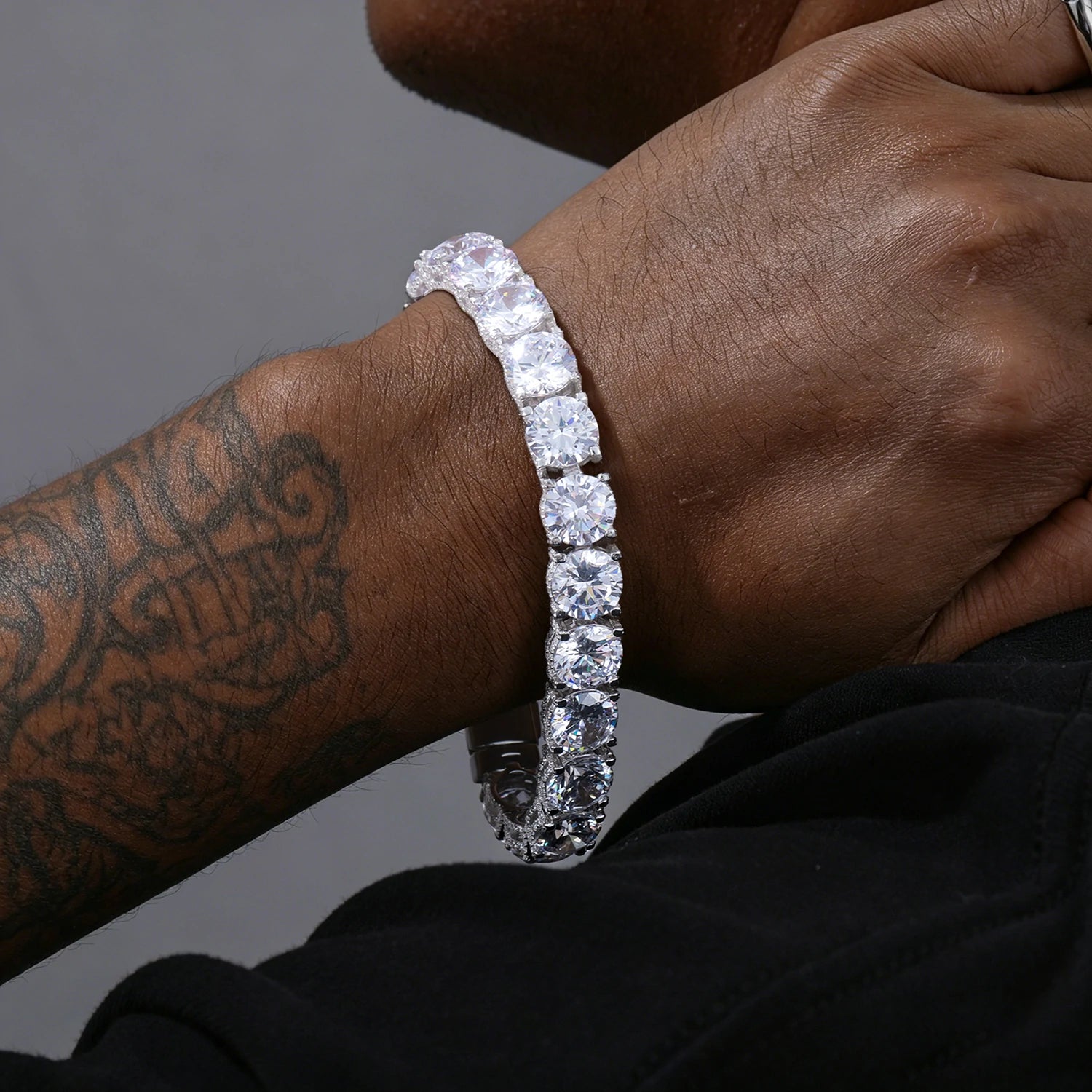 10mm S925 Moissanite Iced Out Tennis Bracelet