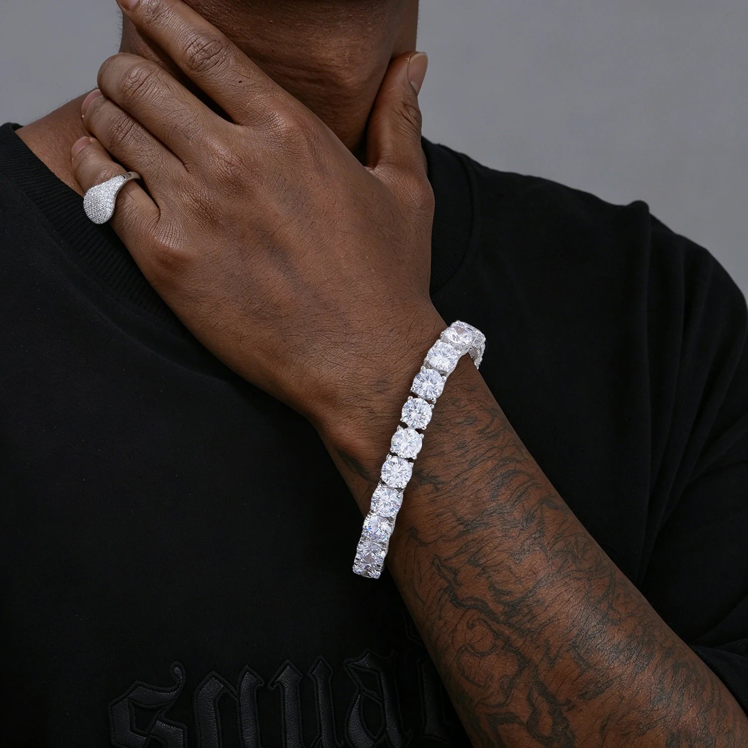 10mm S925 Moissanite Iced Out Tennis Bracelet