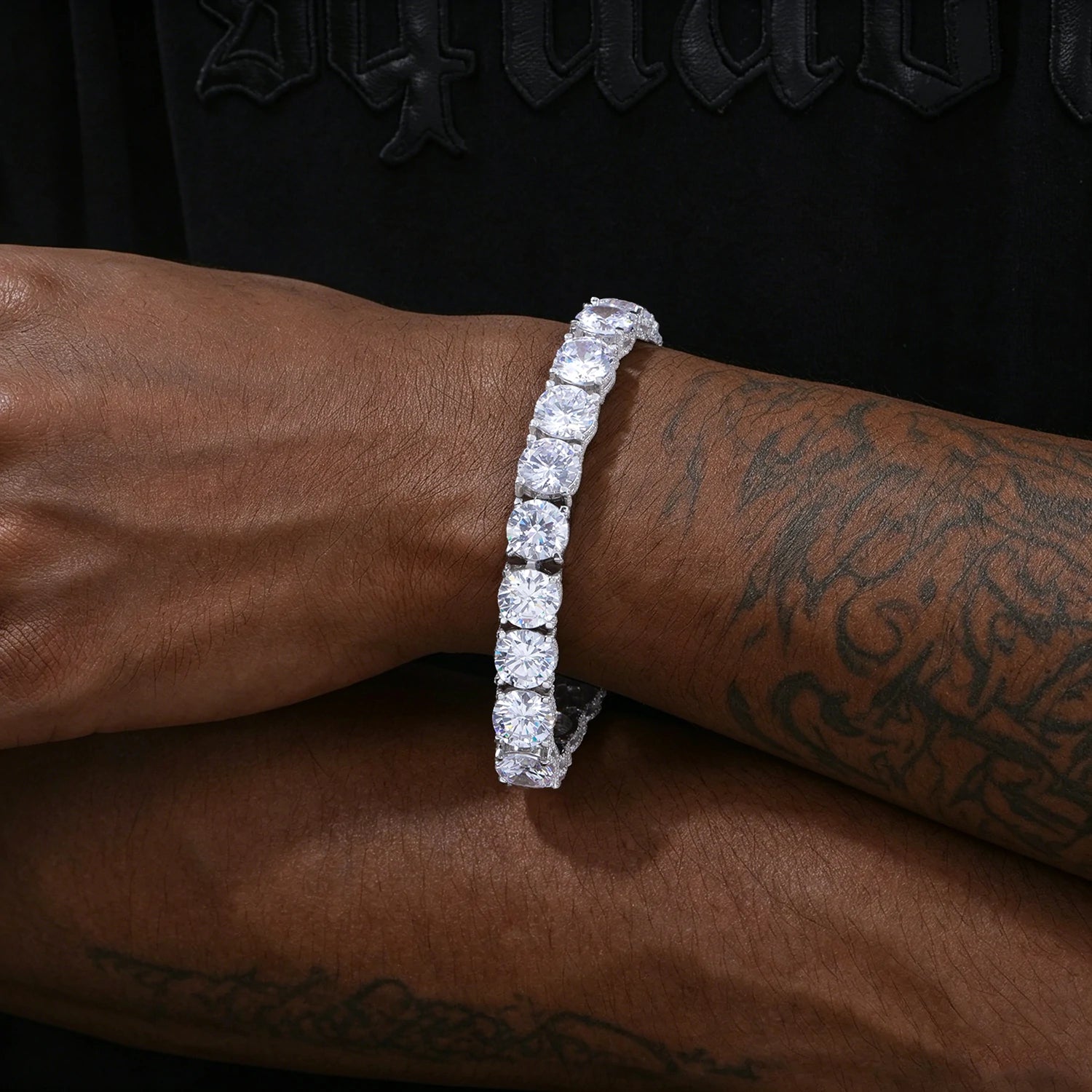 10mm S925 Moissanite Iced Out Tennis Bracelet