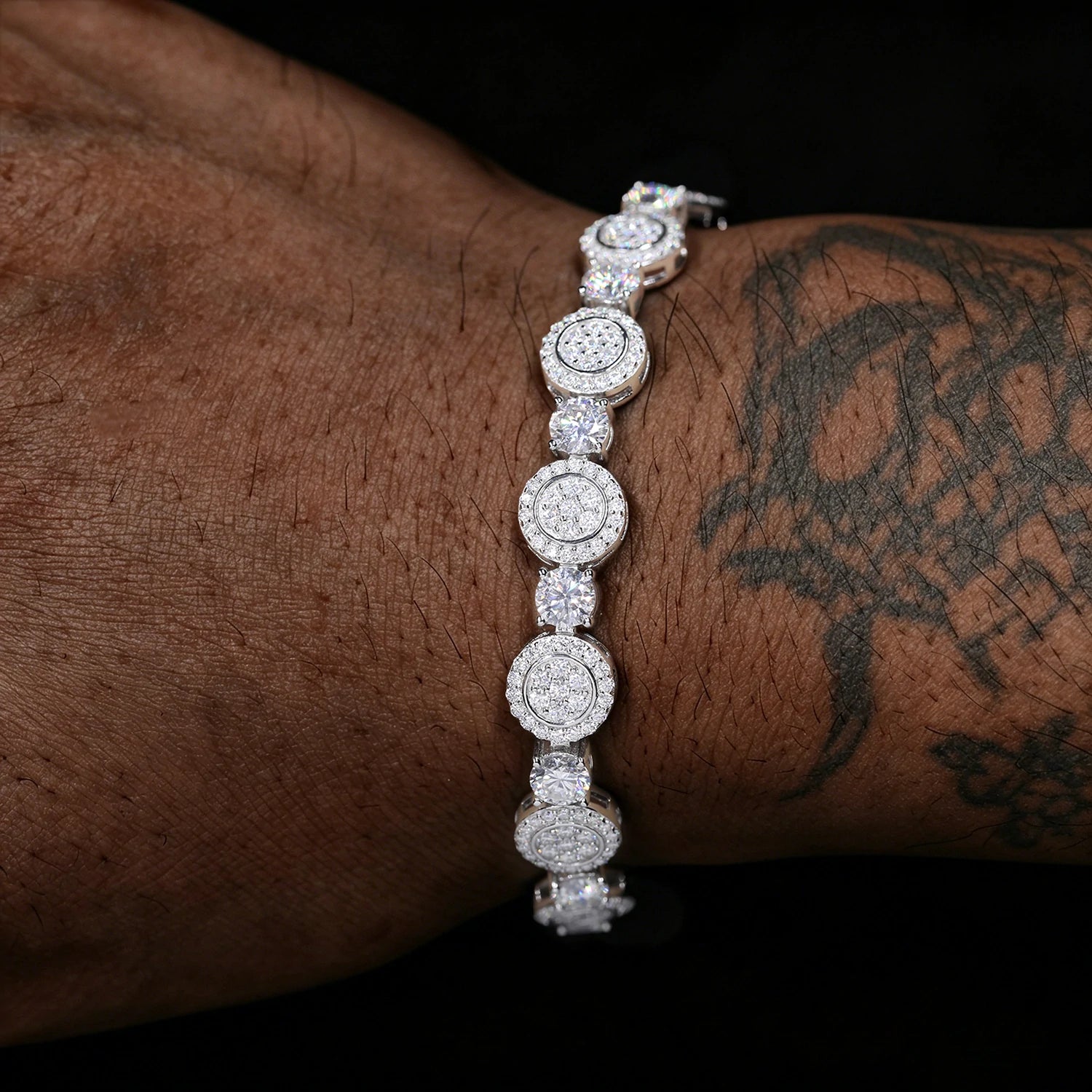 9mm S925 Moissanite Concentric Circles Tennis Bracelet