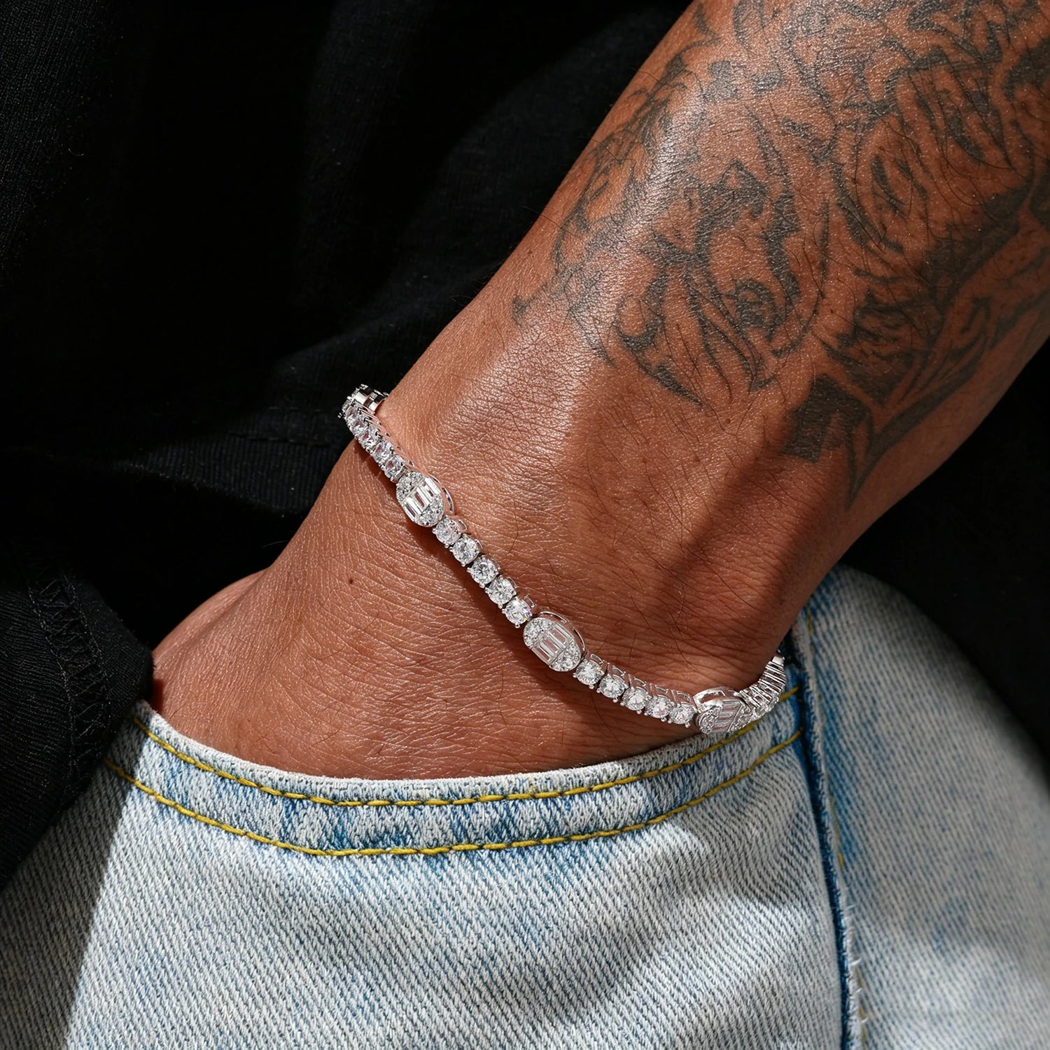 5.5mm S925 Moissanite Pills Tennis Bracelet