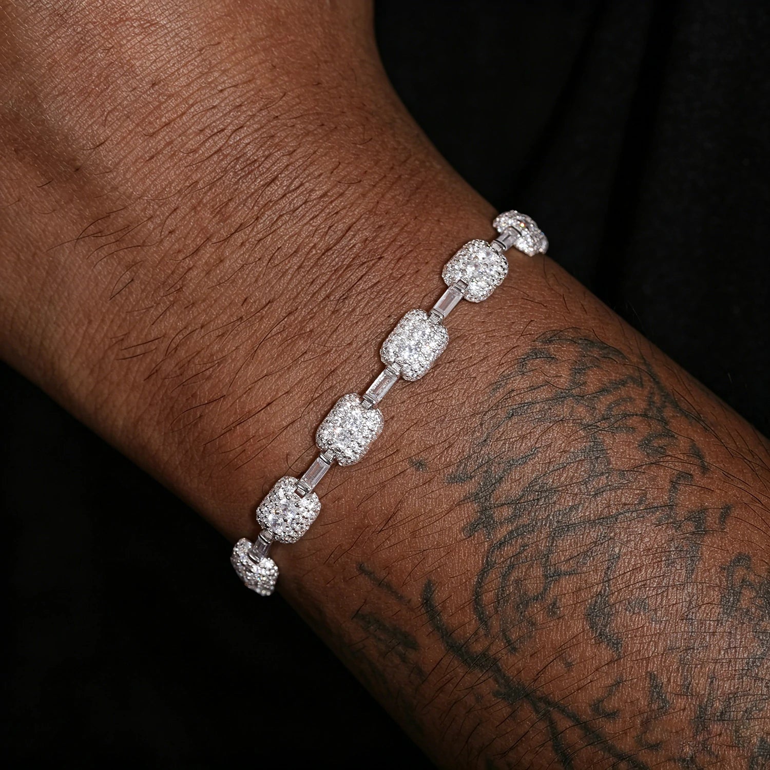 7mm S925 Moissanite Chewing Gum Tennis Bracelet