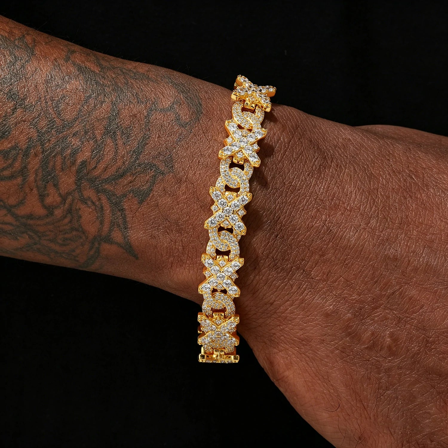 11mm S925 Moissanite Infinity Cross Link Bracelet