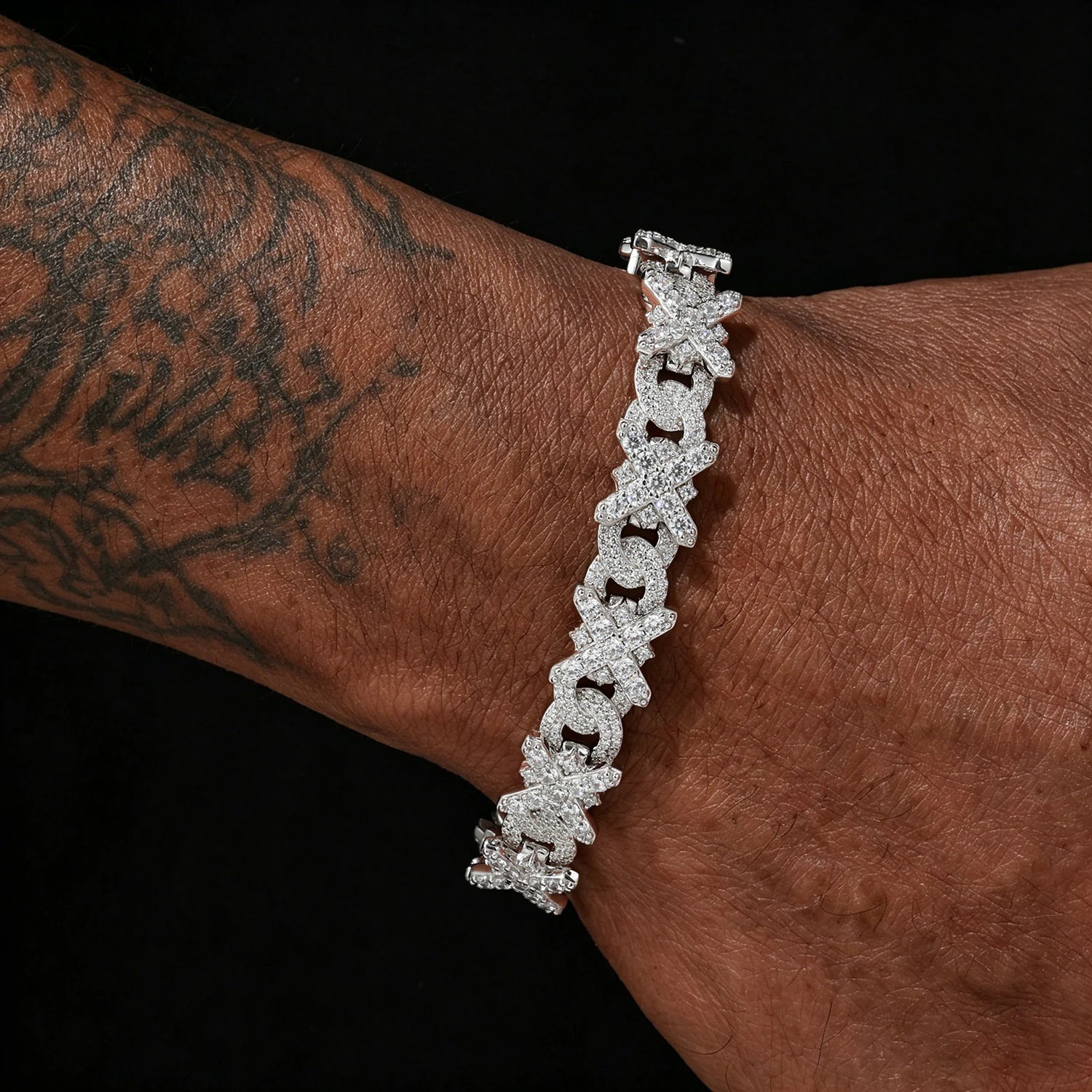 11mm S925 Moissanite Infinity Cross Link Bracelet