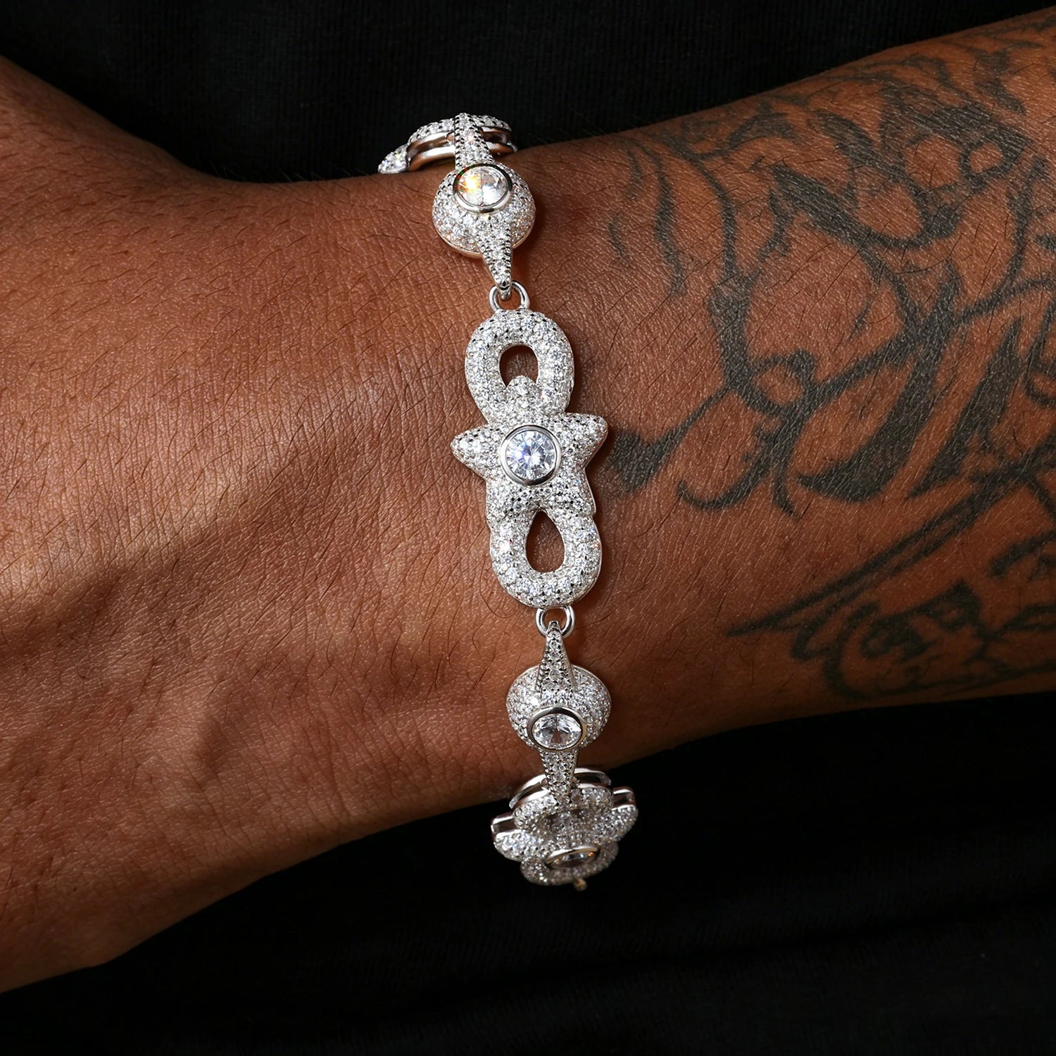 15mm S925 Moissanite  Star Infinity Link Bracelet