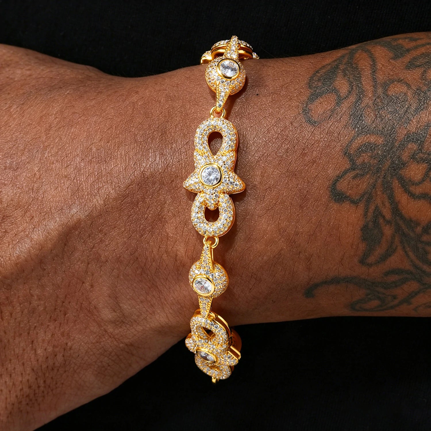 15mm S925 Moissanite  Star Infinity Link Bracelet