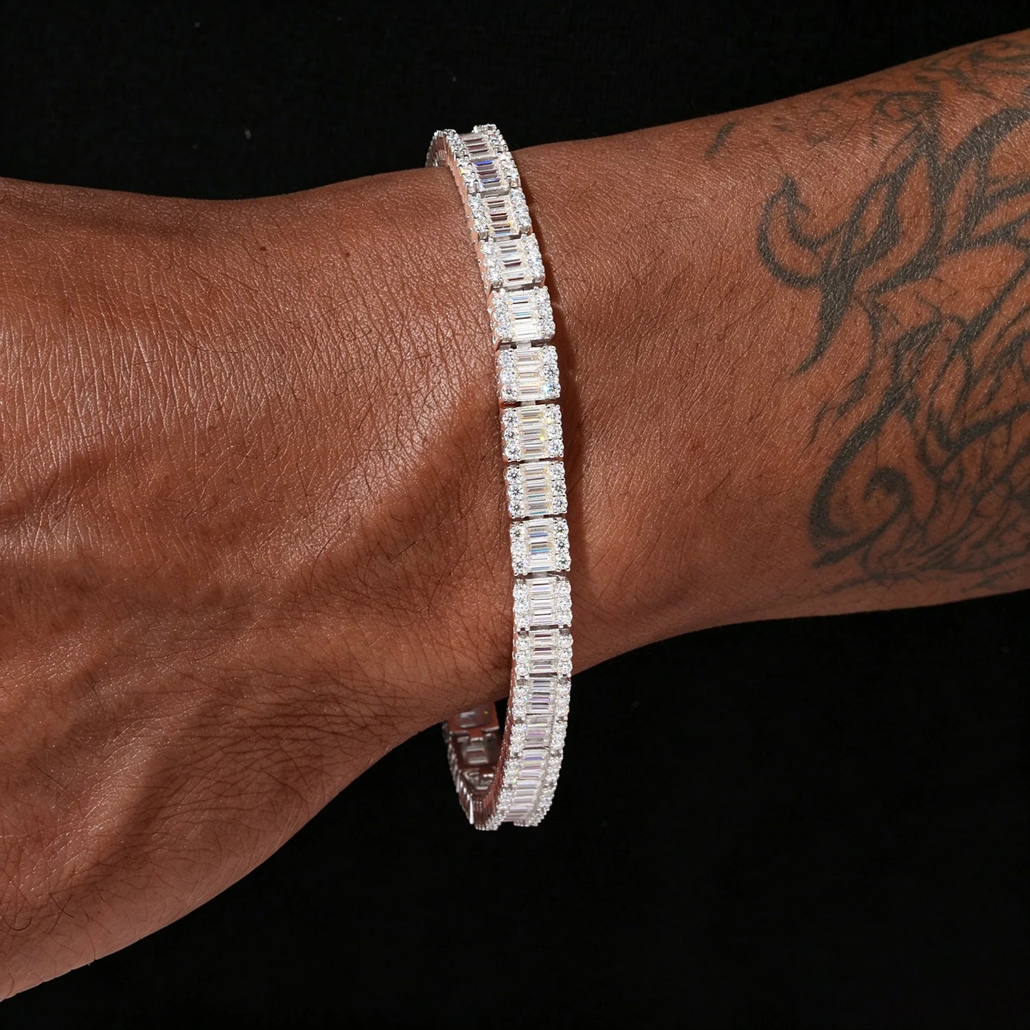 6mm S925 Baguette Moissanite Tennis Bracelet