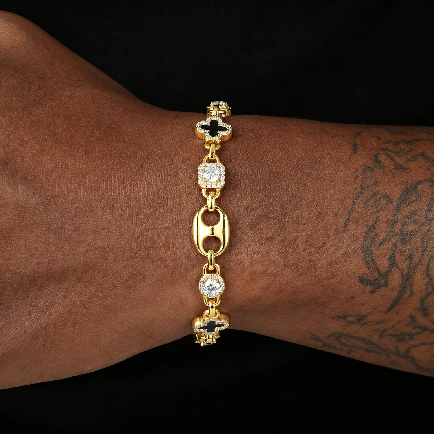 10mm S925 Moissanite Valentina Four Leaf Clover Tennis Bracelet