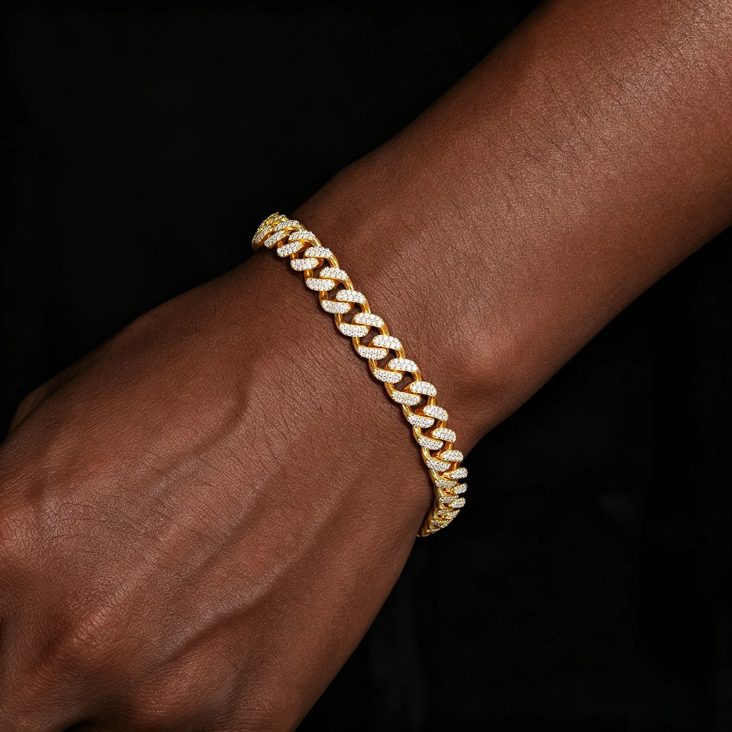 10mm S925 2 Rows Moissanite Cuban Link Bracelet