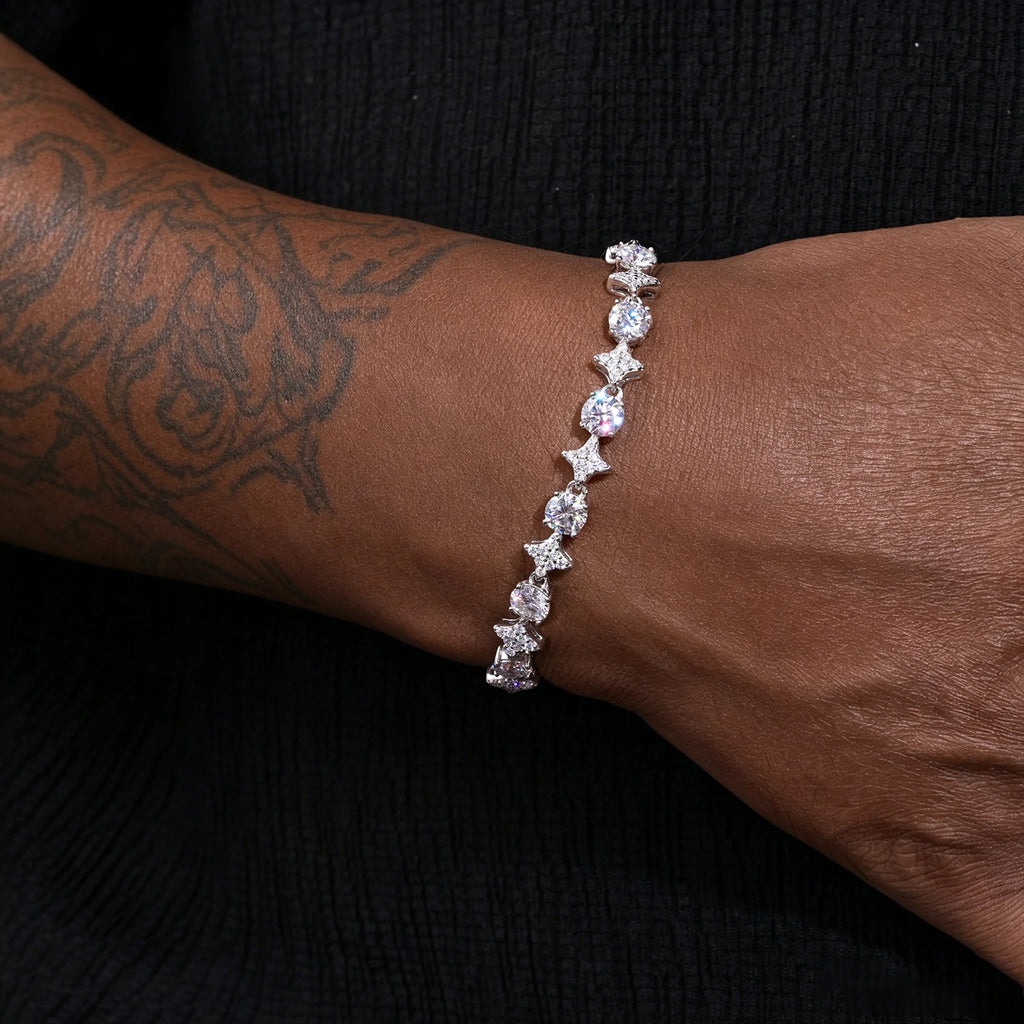 6mm S925 Moissanite Star Tennis Bracelet