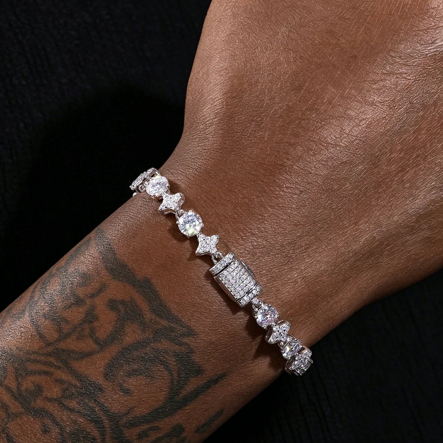 6mm 8mm S925 Moissanite Star Tennis Bracelet