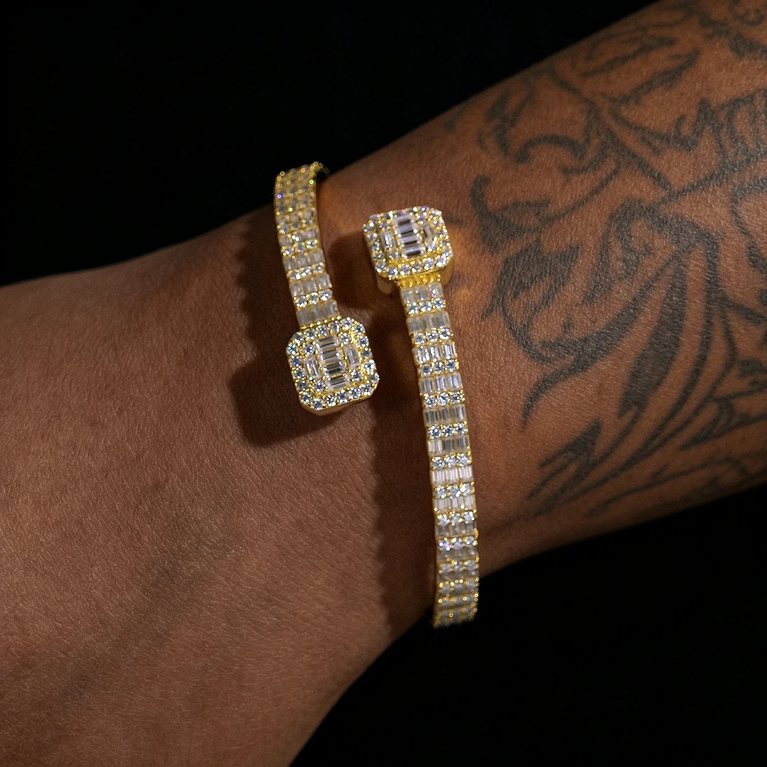 S925 Baguette Moissanit Armreif