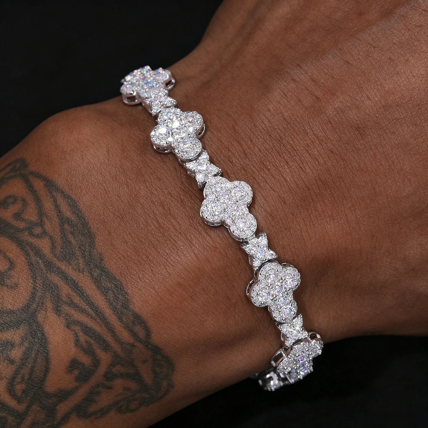 10mm S925 Moissanite Star Cross Link Bracelet
