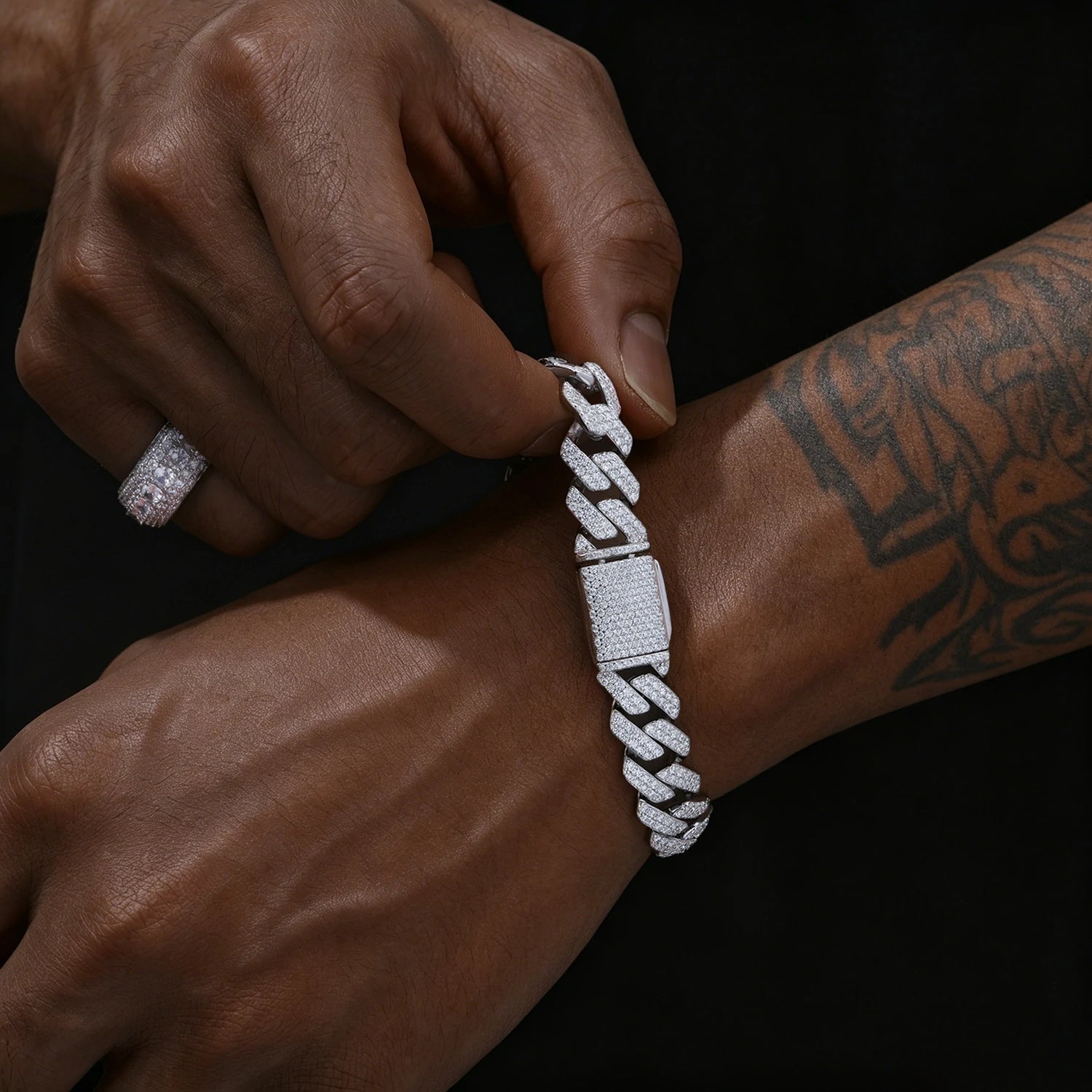 12mm S925 2 Rows Cuban Link Bracelet