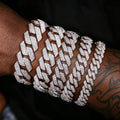 Moissanite Cuban Link Bracelet in 925 Sterling Silver | 6–22mm