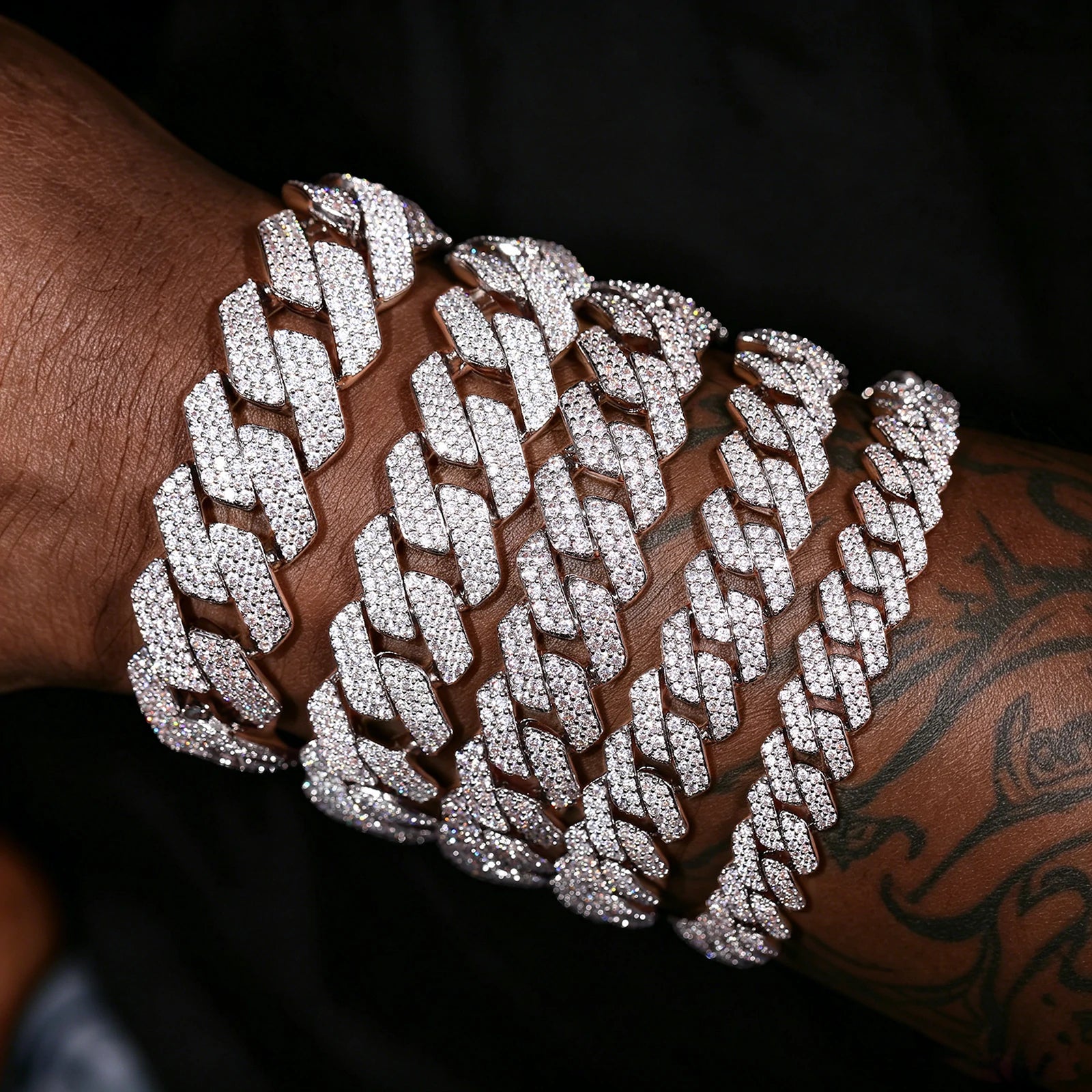 6mm-22mm S925 Moissanite Cuban Link Bracelet Collection
