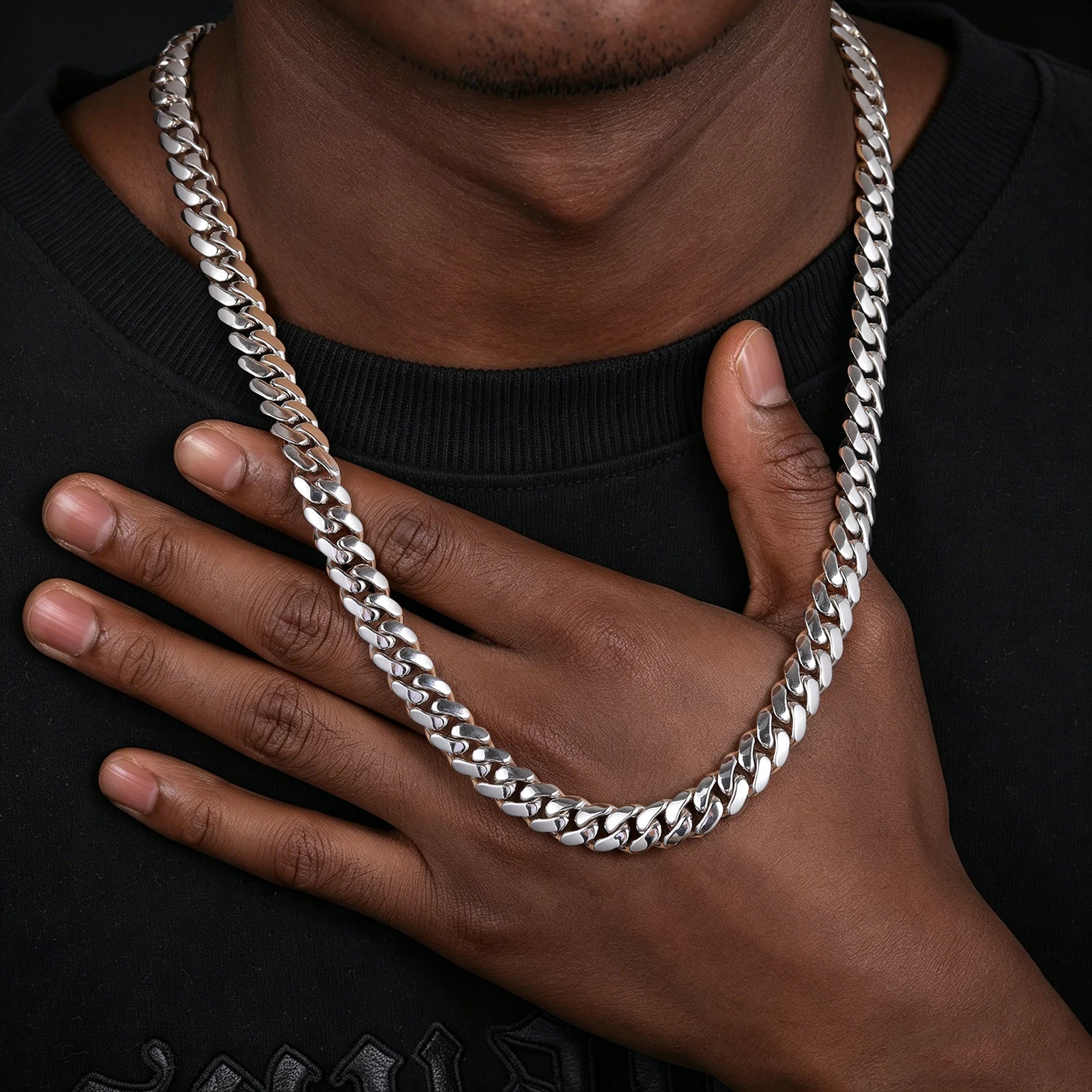 Plain Sleek Lock Miami Cuban Link Chain